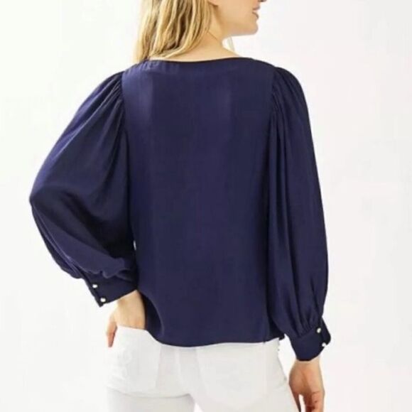 Lilly Pulitzer The Maisel Blue Top Size S - Picture 2 of 16